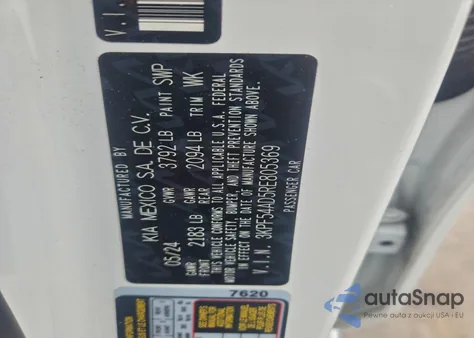 2024 Kia Forte Gt Line z USA, uszkodzony, nr VIN 3KPF54AD5RE805369